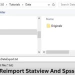 e-prime reimport statview and spss text file